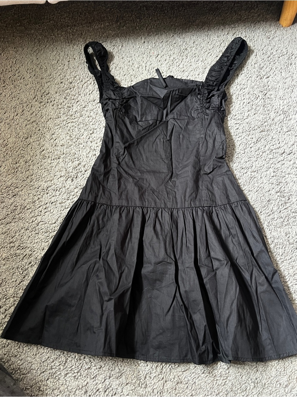 Motel Rocks Black Button-Front Ruffle-Strap Mini Dress - Picture 2 of 4